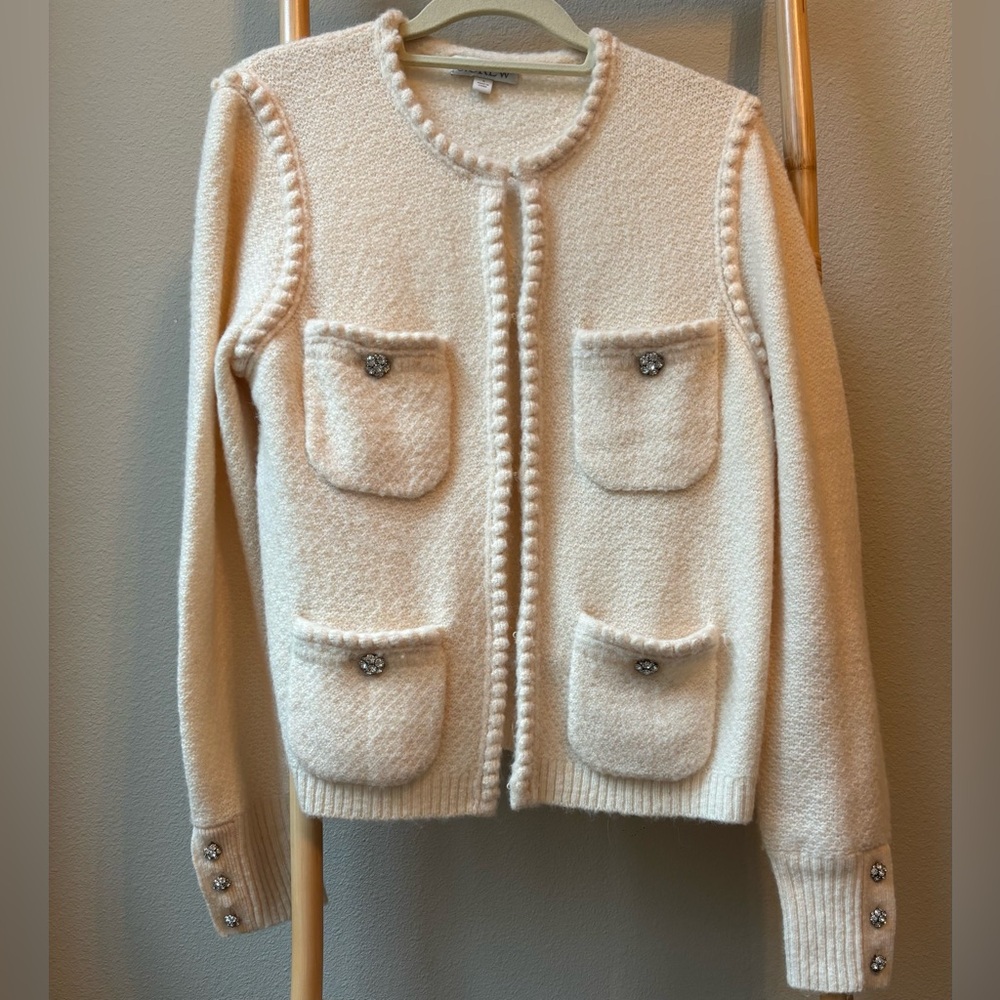 J.Crew Odette Sweater lady jacket with jewel buttons